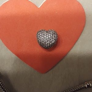 Pink pave heart clip